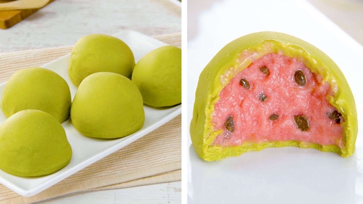 Mochi-Eis mit Wasser-Eis als Füllung