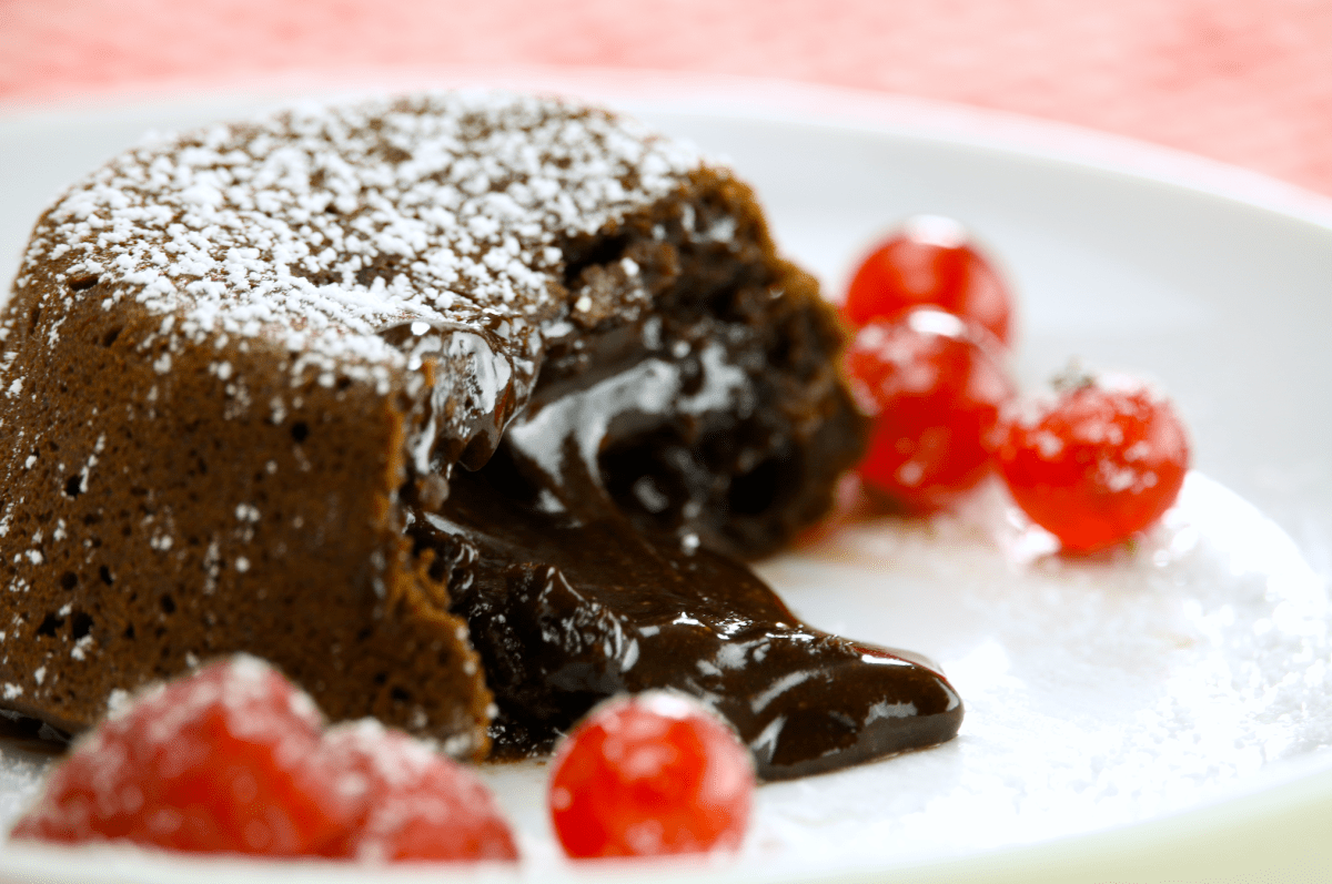 Schokoladenkuchen mit flüssigem Kern