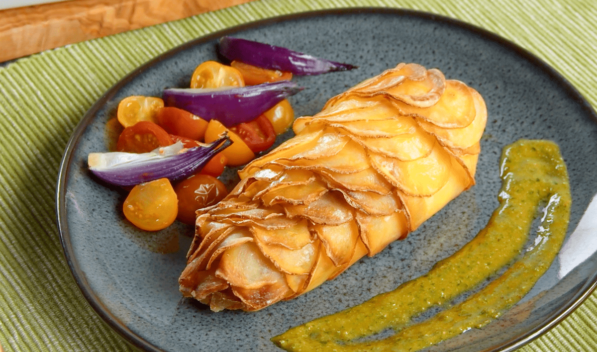 Gefüllte Hähnchenbrust, frisch aus dem Ofen