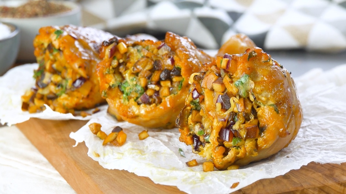 3 gefüllte Hähnchenschenkel