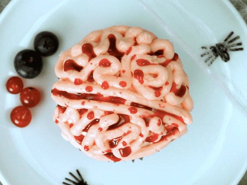 Ein Gehirn-Muffin von oben.