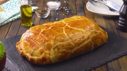 Cremige Käsenudeln im Blätterteig