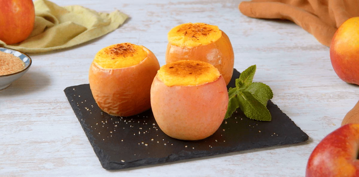 Apfel-Crème-brûlée.