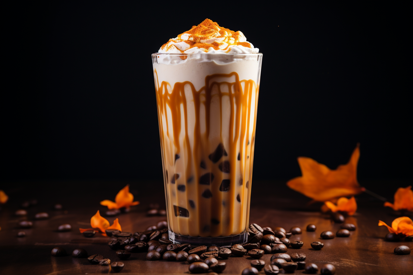 Eisgekühlter Kürbis-Spice-Latte für den Herbst.