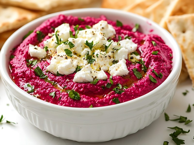 Schale mit Rote-Bete-Feta-Aufstrich