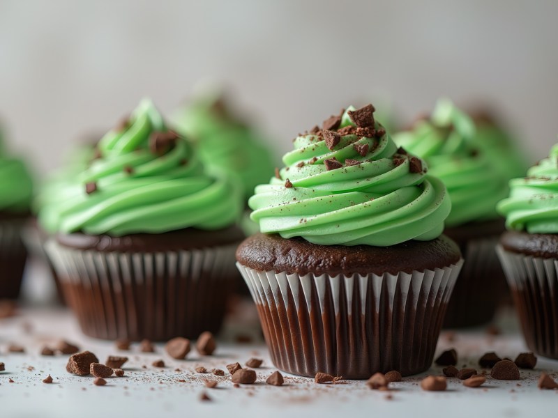 Mehrere Malzbier-Cupcakes auf einem Tisch