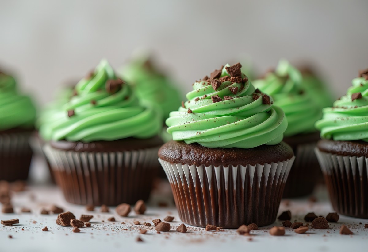 Mehrere Malzbier-Cupcakes auf einem Tisch