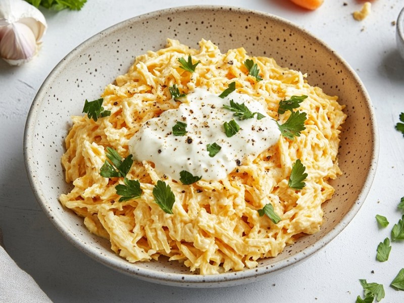 Schale mit Karotten-Joghurt-Salat