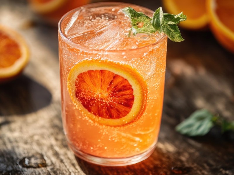 Glas mit Lillet Orange Spritz
