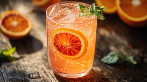 Glas mit Lillet Orange Spritz