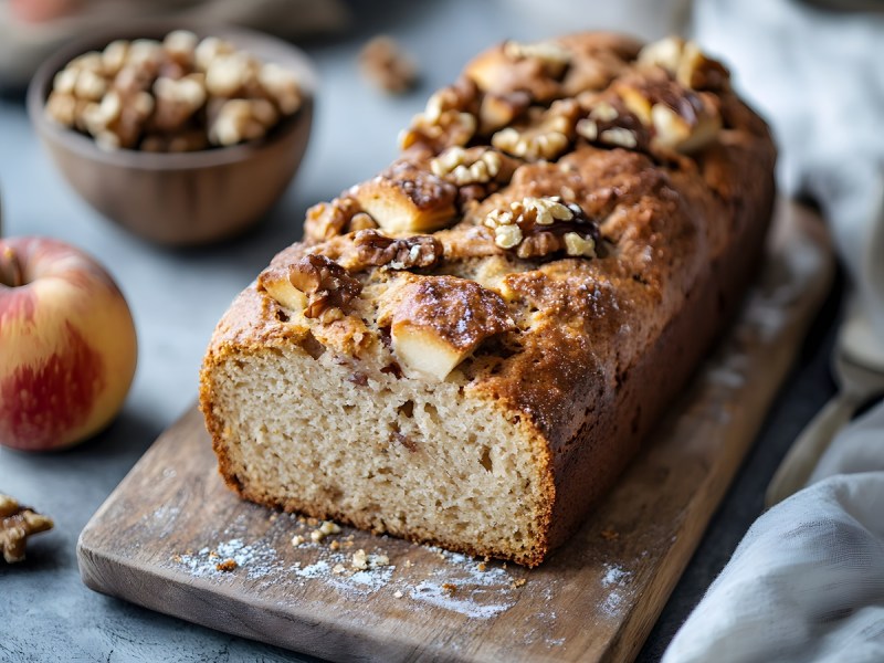 Apfel-Walnuss-Brot auf einem Brett
