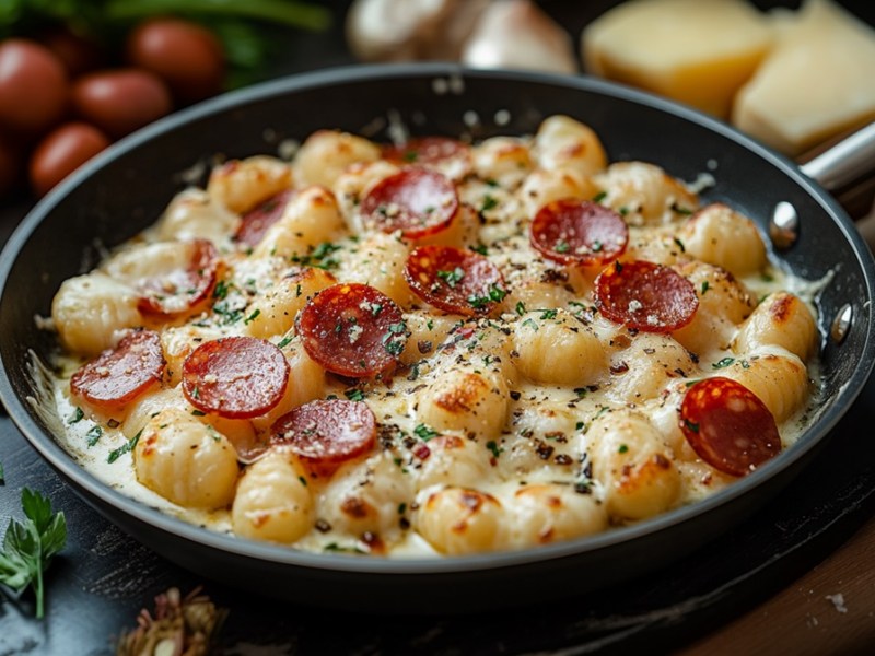 Gnocchi-Pfanne alla Pizza