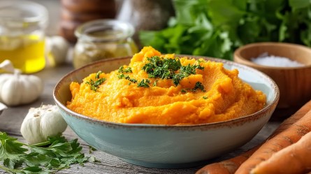 Schale mit Karotten-Püree