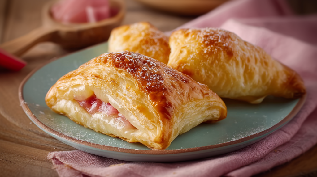 Blätterteig-Rhabarbertaschen