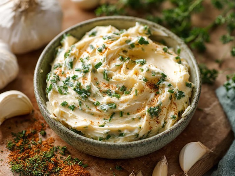 Schale mit Cowboy-Butter auf einem Tisch