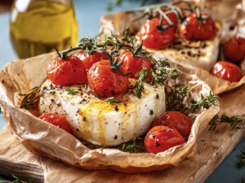 Mehrere Feta-Päckchen vom Grill.