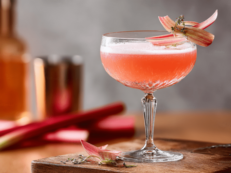 Ein Glas Rhabarber Sour