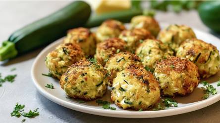 Teller mit Zucchini-Feta-Bällchen