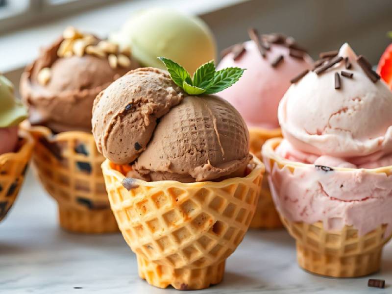 Auswahl an verschiedenen Eisrezepten