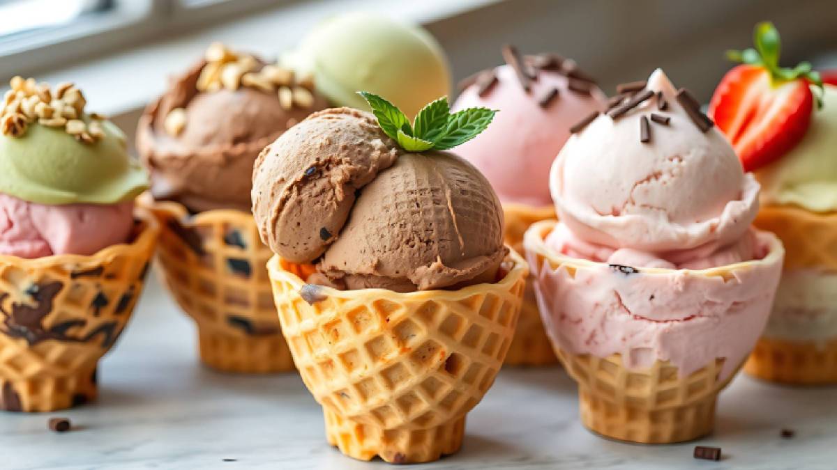 Auswahl an verschiedenen Eisrezepten