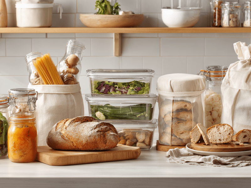 Plastikfrei einfrieren gelingt mit einer Reihe von Hilfsmitteln, die auf dem Bild zu sehen sind.