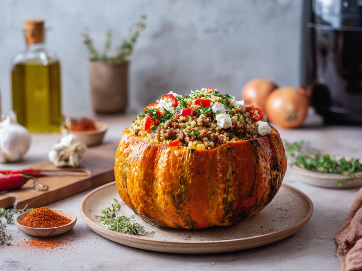 So leicht war kochen noch nie: gefüllter Kürbis aus dem Airfryer