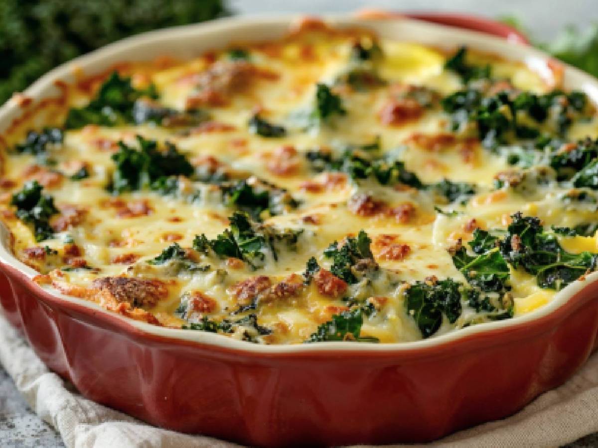 Grünkohl-Frischkäse-Auflauf: Ofenglück für gemütliche Tage