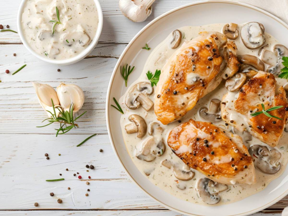 Champignons + Senf + Sahne = das perfekte Hähnchen-Rezept