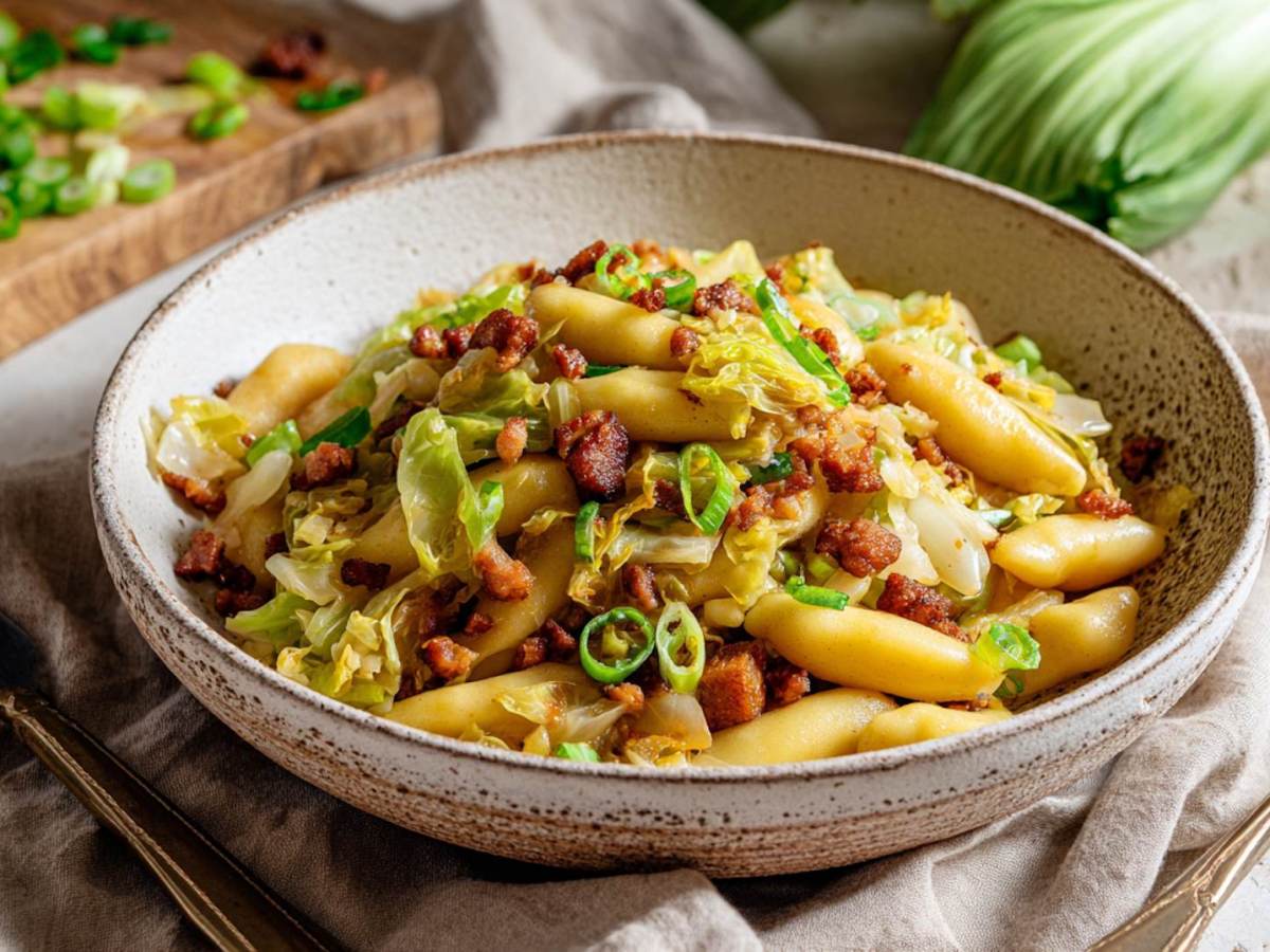 Blitzschnell fertig und trotzdem richtig lecker: Schupfnudelpfanne mit Spitzkohl